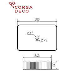 Раковина Corsa Deco Lines 50 см накладная черная (ABLVX50RB) - фото 6