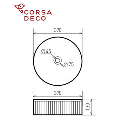 Раковина Corsa Deco Lines 37 см накладная белая (ABLVX37) - фото 8