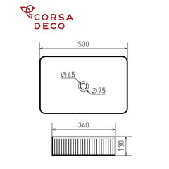 Раковина Corsa Deco Lines 50 см накладная белая матовая (ABLVX50RMW) - фото 6