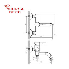 Смеситель для ванны Сorsa Deco NS черный однорычажный с коротким изливом с лейкой (FBTNS1B) - фото 20