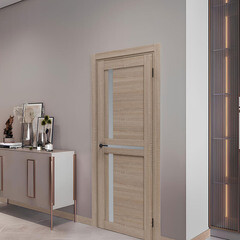 Дверь межкомнатная Порта-29.3 700х2000 мм ПВХ light sonoma со стеклом - фото 2
