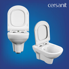 Унитаз подвесной Cersanit City безободковый с сиденьем дюропласт микролифт (S-MZ-CITY-COn-S-DL-w) - фото 6