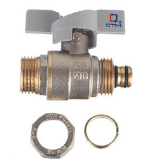 Кран шаровой латунный СТМ 16 обж(ц) х 1/2 НР(ш) для металлопластиковых труб бабочка прямой - фото 5