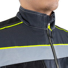 Костюм мужской рабочий Joker Корвет Коттон 60-62 рост 182-188 см темно-серый/лимон - фото 6