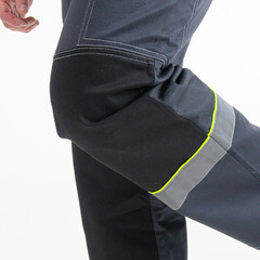 Костюм мужской рабочий Joker Корвет Коттон 60-62 рост 182-188 см темно-серый/лимон - фото 4