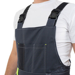 Костюм мужской рабочий Joker Корвет Коттон 60-62 рост 182-188 см темно-серый/лимон - фото 8