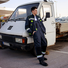 Костюм мужской рабочий Joker Корвет Коттон 60-62 рост 182-188 см темно-серый/лимон - фото 7