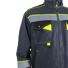 Костюм мужской рабочий Joker Корвет Коттон 60-62 рост 182-188 см темно-серый/лимон - фото 5