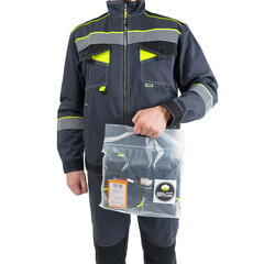 Костюм мужской рабочий Joker Корвет Коттон 60-62 рост 182-188 см темно-серый/лимон - фото 3