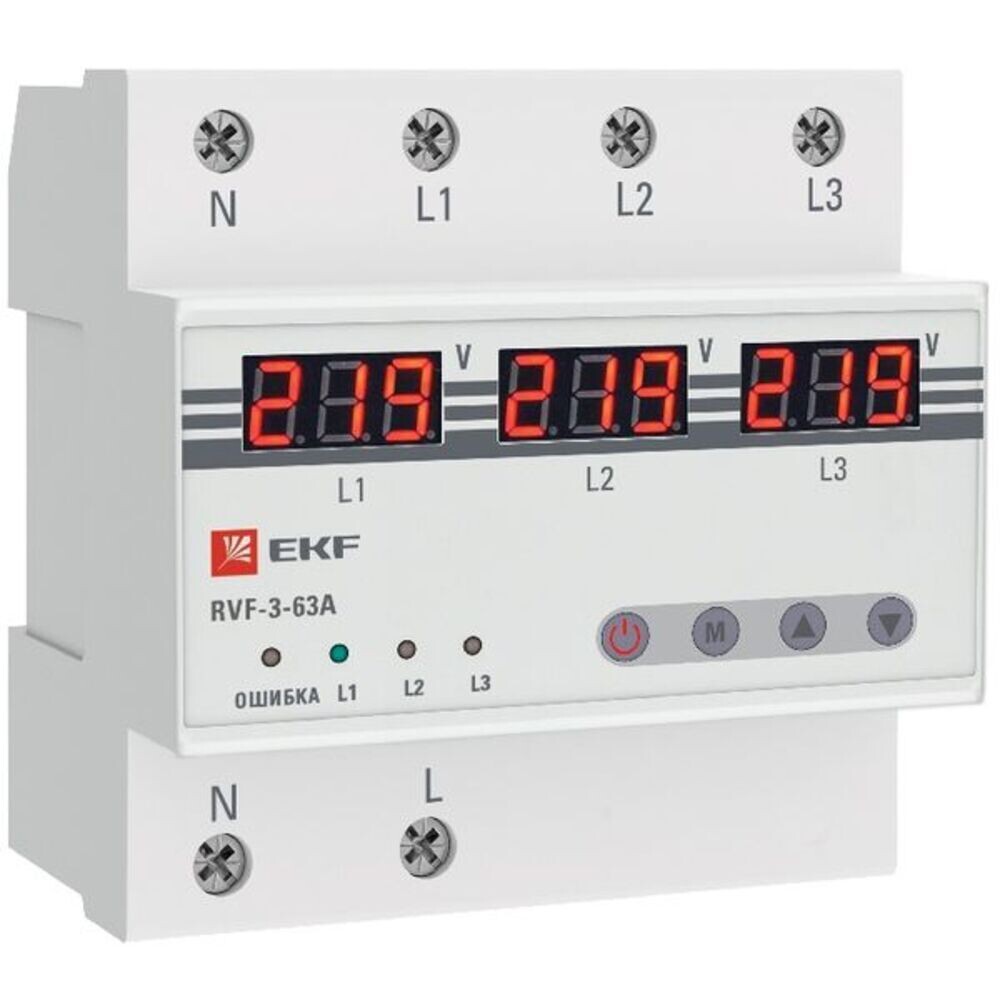 

Реле выбора фаз EKF PROxima (RVF-3-63a) 230 В 63 А тип AC