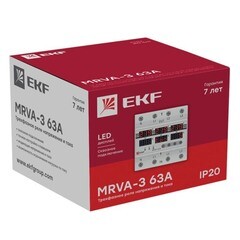 Реле напряжения EKF PROxima 230 В 63 А тип AC с дисплеем (MRVA-3-63A) - фото 4