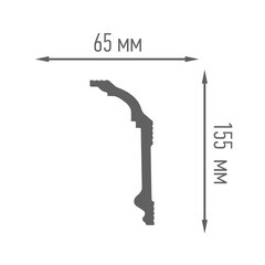 Плинтус потолочный из пенополистирола 65х155х2000 мм Плинтэкс J 65/155 - фото 2