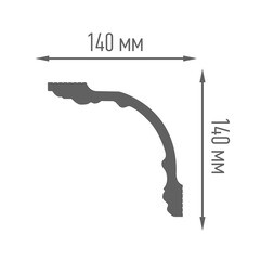 Плинтус потолочный из пенополистирола 140х140х2000 мм Плинтэкс Q 140/140 - фото 2