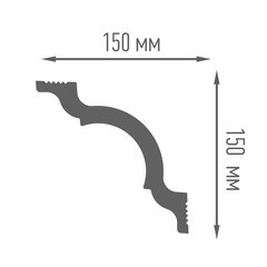 Плинтус потолочный из пенополистирола 150х150х2000 мм Плинтэкс I 150/150 - фото 2