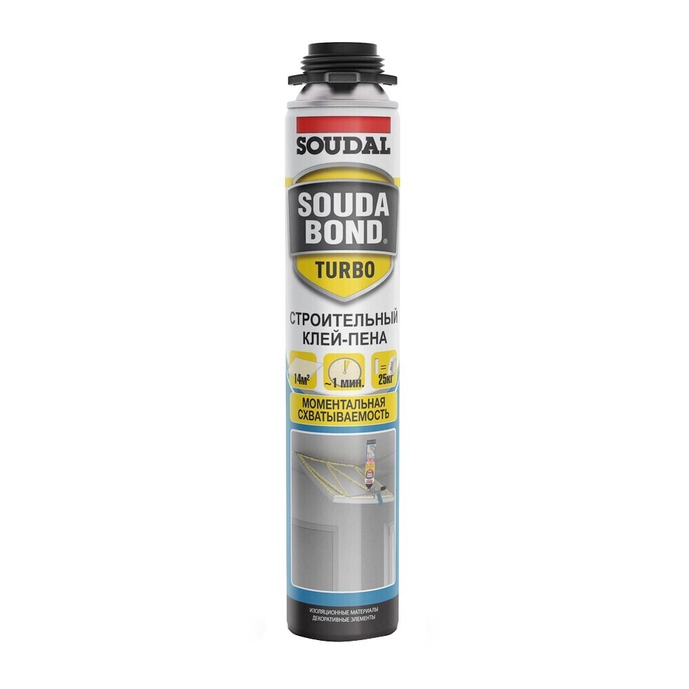 

Клей для дерева и кирпича профессиональный Soudal Soudabond Turbo 750 мл, Желтый