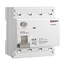 УЗО EKF PROxima ВД-100N (S) 63А 3P+N тип AC 300 мА 6 кА селективное (E1046MS63300)