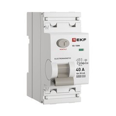 Изображение товара УЗО EKF PROxima ВД-100N 40А 2P тип A 30 мА 6 кА (E1026MA4030)