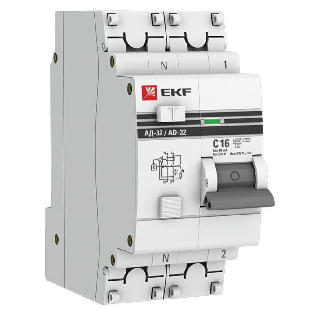 

Автомат дифференциальный EKF PROxima АД-32 16А 1P+N тип AC 10 мА 4,5 кА (DA32-16-10-pro)