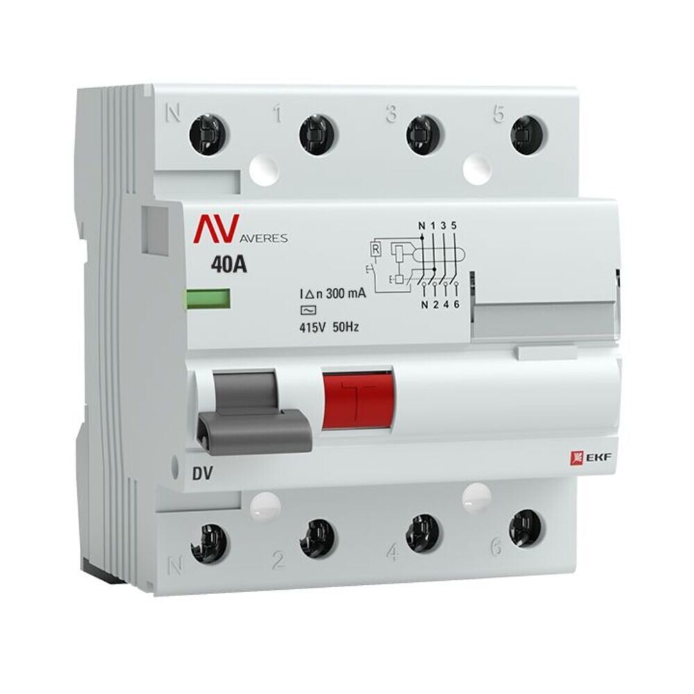 

УЗО EKF Averes DV 40А 3P+N тип AC 300 мА 10 кА (rccb-4-40-300-ac-av)