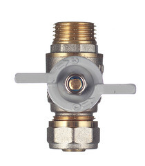 Кран шаровой латунный СТМ 16 обж(ц) х 1/2 НР(ш) для металлопластиковых труб бабочка прямой - фото 4