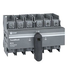 Выключатель-разъединитель EKF TwinBlock 3P 40А 400-690 В на монтажную плату (tb-s-40-3p-rev)