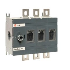 Выключатель-разъединитель EKF TwinBlock 3P 160А 400-690 В на монтажную плату (tb-s-160-3p) - фото 1