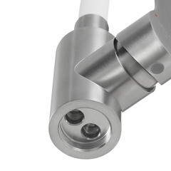 Смеситель для кухни Corsa Deco Vega Steel нержавеющая сталь/белый с высоким изливом однорычажный (1010682) - фото 4