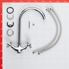 Смеситель для кухни Corsa Deco Open L хром с высоким изливом двухвентильный (1010680) - фото 2