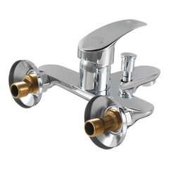 Смеситель для ванны Corsa Deco Wave L хром однорычажный c коротким изливом с лейкой (1010685) - фото 6