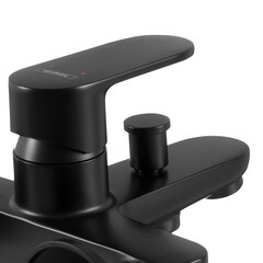 Смеситель для ванны Hansgrohe Vernis Blend черный однорычажный с коротким изливом без лейки (71440670) - фото 7