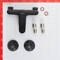 Смеситель для ванны Hansgrohe Vernis Blend черный однорычажный с коротким изливом без лейки (71440670) - фото 2