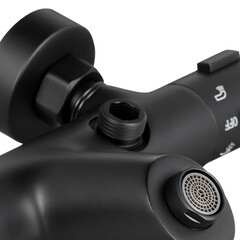 Смеситель для ванны Esko Mikros черный термостатический с коротким изливом без лейки (T3054 Black) - фото 5