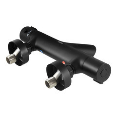 Смеситель для ванны Esko Mikros черный термостатический с коротким изливом без лейки (T3054 Black) - фото 4