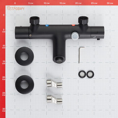Смеситель для ванны Esko Mikros черный термостатический с коротким изливом без лейки (T3054 Black) - фото 2