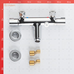 Смеситель для ванны Esko Mikros хром термостатический с коротким изливом без лейки (T3054) - фото 2