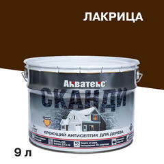 Изображение товара Антисептик Акватекс Сканди кроющий декоративный для дерева лакрица 9 л