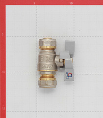 Кран шаровой латунный СТМ 16 обж(ц) х 16 обж(ц) для металлопластиковых труб бабочка прямой - фото 2