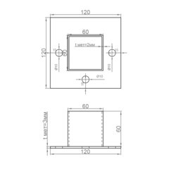 Оголовок для сваи-стойки винтовой d51 мм 50х50 мм - фото 2