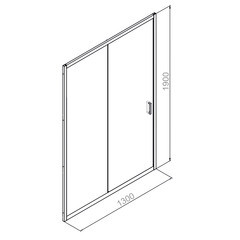 Душевая дверь Domani-Spa DoorCube стекло прозрачное 130х190 см профиль черный 5 мм раздвижная (DS04DCb130L0Cl00.Gt-Black) - фото 7