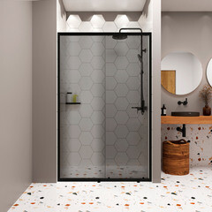 Душевая дверь Domani-Spa DoorCube стекло тонированное 120х190 см профиль черный 5 мм раздвижная (DS04DCb120L0T00.Gt-Black) - фото 8