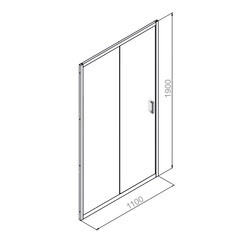 Душевая дверь Domani-Spa DoorCube стекло прозрачное 110х190 см профиль черный 5 мм раздвижная (DS04DCb110L0Cl00.Gt-Black) - фото 7