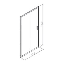 Душевая дверь Domani-Spa DoorCube стекло прозрачное 100х190 см профиль черный 5 мм раздвижная (DS04DCb100L0Cl00.Gt-Black) - фото 7