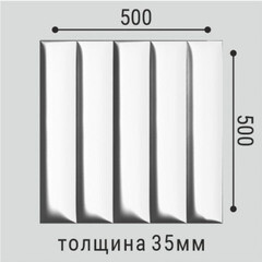 Панель декоративная из экополимера 500х500х35 мм Bello Deco Polymer СП 19 белая 0,25 кв.м - фото 3