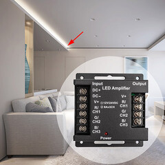 Усилитель контроллера RGB Apeyron (04-04) 288 Вт 12/24 В IP33 - фото 4