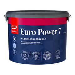 Краска моющаяся Tikkurila/Tikkivala Euro Power 7 база А белая 9 л - фото 3