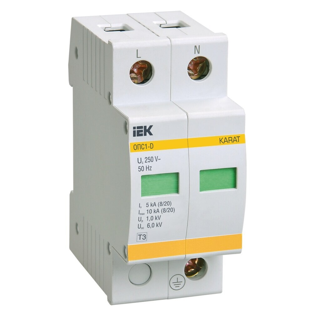 

Ограничитель напряжения IEK Karat УЗИП ОПС1-D (MOP20-2-D) 230 В 2P