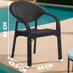 Кресло пластиковое Heniver Vivere шоколад 820х435х640 (SPC-120) - фото 2