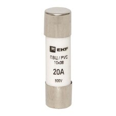 Вставка плавкая EKF ПВЦ 20А 50 кА 500 В цилиндрическая (pvc-10x38-20)
