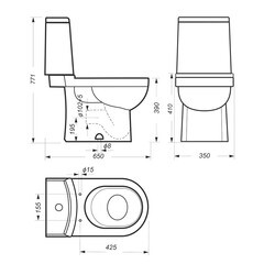 Унитаз-компакт Sanita Luxe Next с универсальным выпуском с сиденьем дюропласт микролифт белый (WC.CC/Next/2-DM/WHT.G/S1) - фото 11