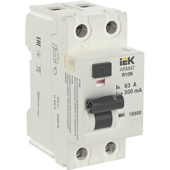 Изображение товара УЗО IEK Armat R10N 63А 2P тип AC 300 мА 10 кА (AR-R10N-2-063C300)